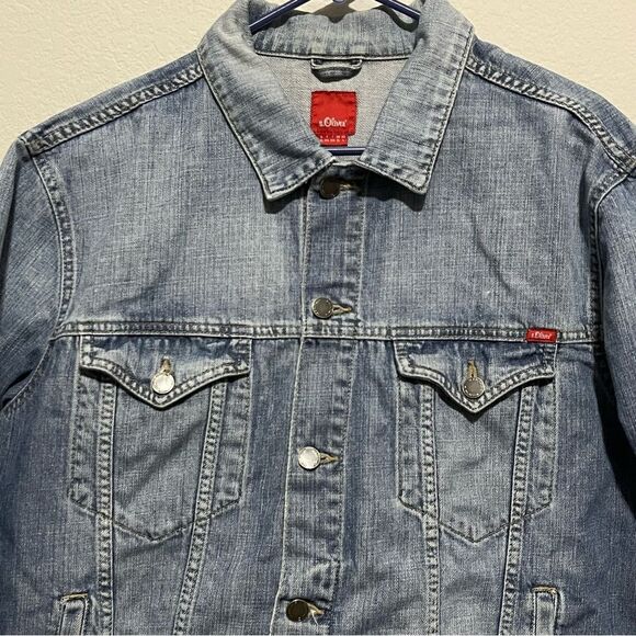 S.Oliver Men’s Jean Denim Jacket Size Large in Medium Wash w/ Pockets - Picture 4 of 9